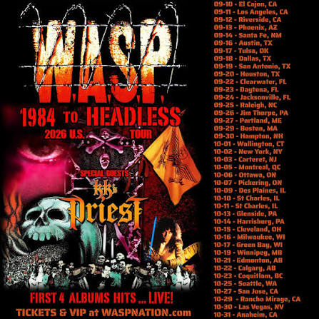 W.A.S.P. live tour poster 2026